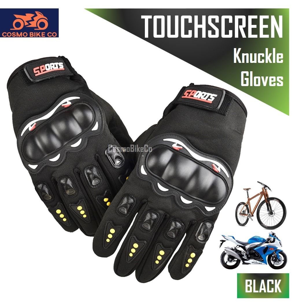 FULL Finger Gloves With Knuckle Guard TOUCHSCREEN Abled Riding