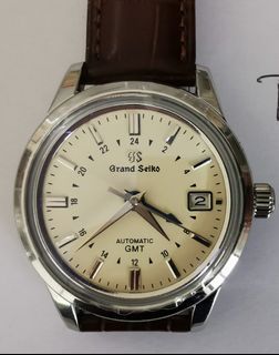 Grand Seiko Mod Real GMT Cream Dial 39mm using Seiko NH34 real GMT automatic movement