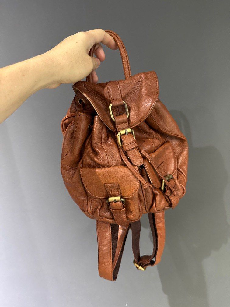Genuine leather mini backpack shop