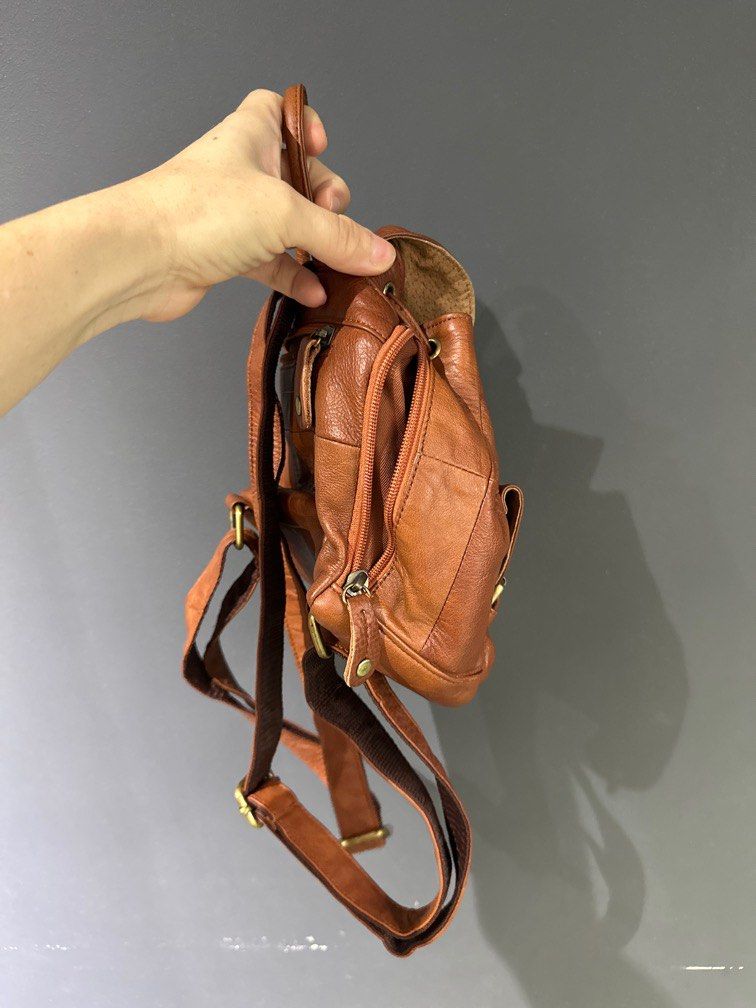 Genuine leather clearance mini backpack