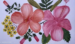Handmade Watercolor Floral Painting