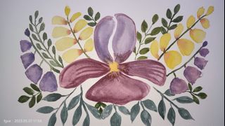 Handmade Watercolor Floral Painting
