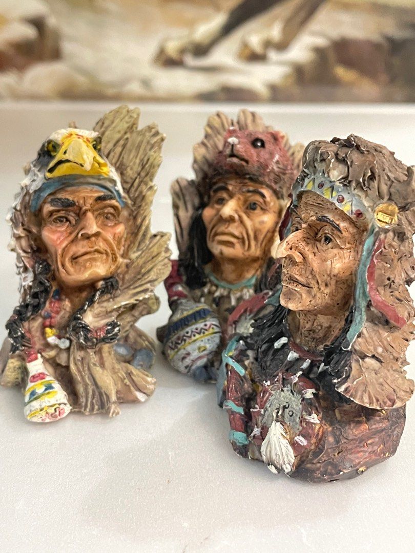 Head Bust Mini Indian Native American Headbust Ceramic Display