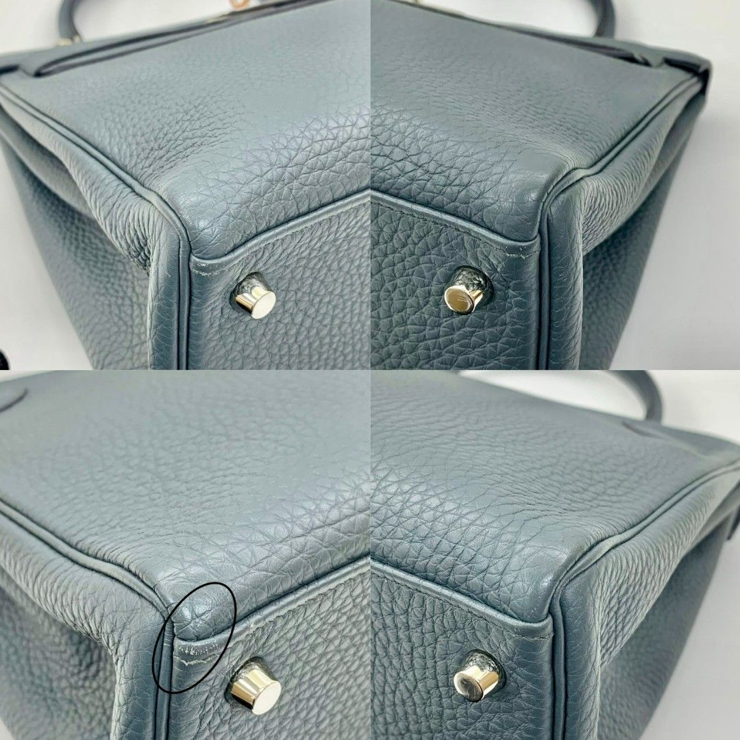 Hermes Blue Lin Togo Palladium Hardware Kelly Retourne 32 Bag Hermes