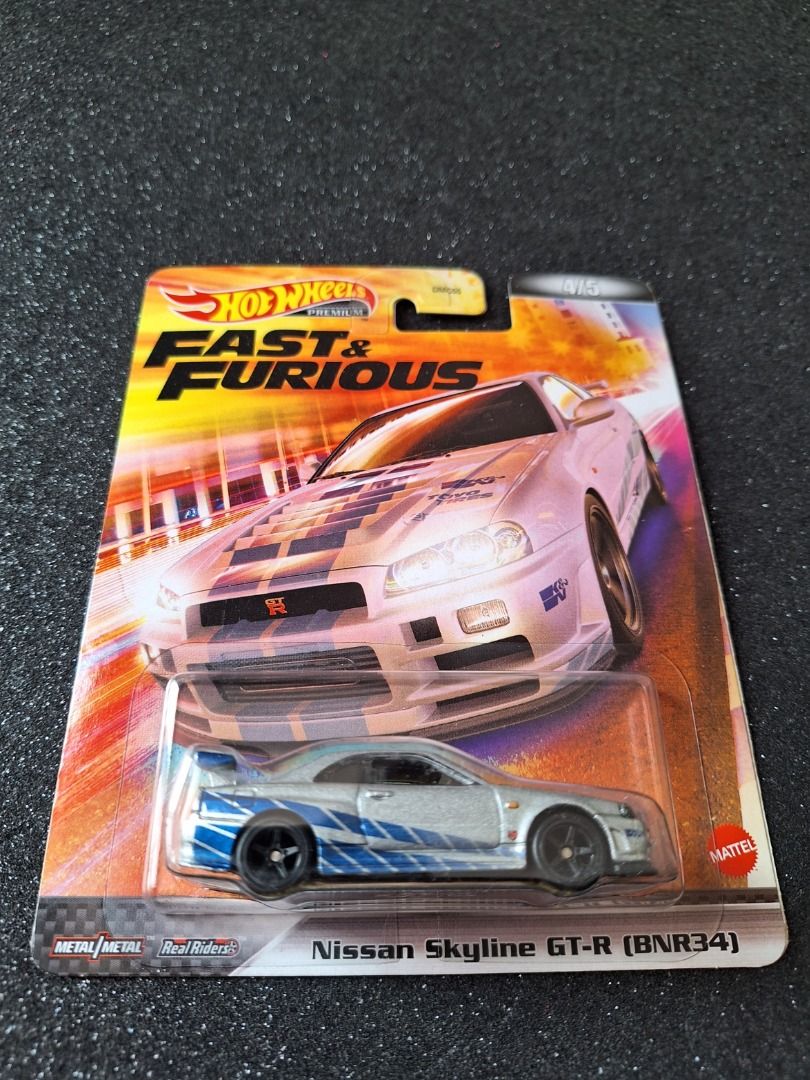 Hot Wheels Nissan Skyline GTR BNR34 R34 Retro Entertainment Fast ... #HW FAST FURYOUS R34 RETRO