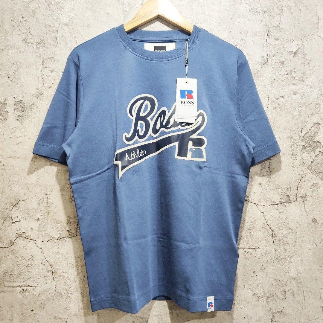 BOSS BOSS X RUSSELL ATHLETIC - Print T-shirt - bright blue/blue 