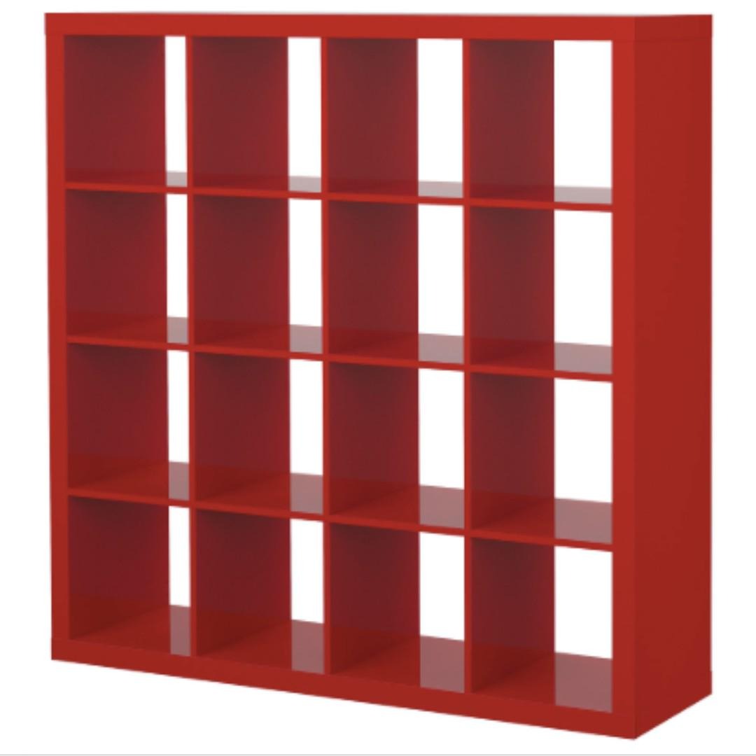 IKEA 4x4 Kallax Shelf (Red), Furniture & Home Living, Furniture
