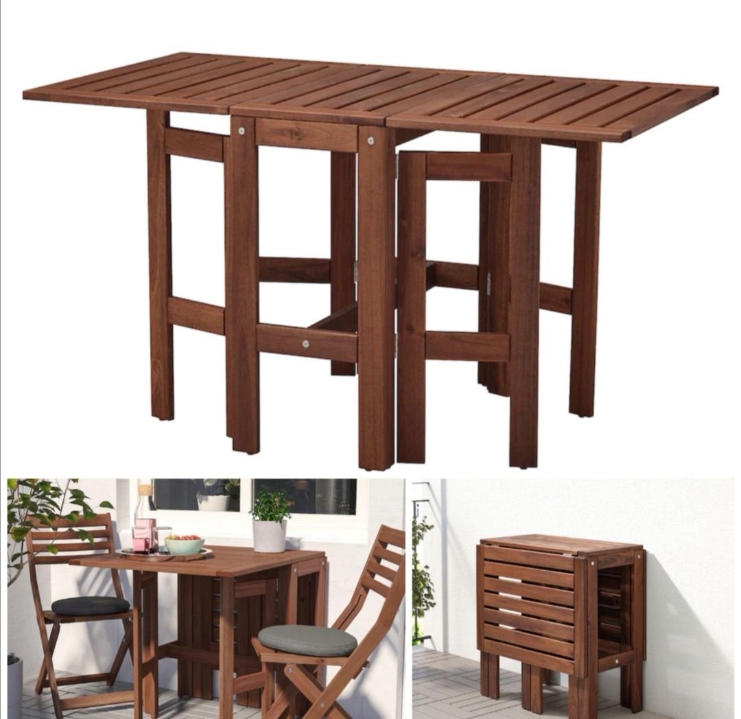 Ikea Applaro gateleg table foldable outdoor table, Furniture & Home