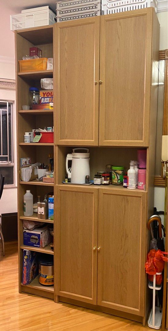 IKEA Billy corner shelf with doors, 傢俬＆家居, 傢俬, 書櫃、櫃子及架 Carousell