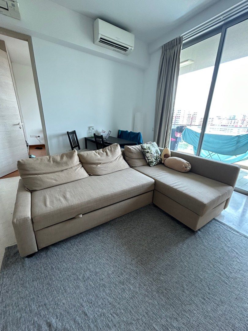 IKEA FRIHETEN Corner sofa bed w/ storage (2nd hand), Furniture & Home