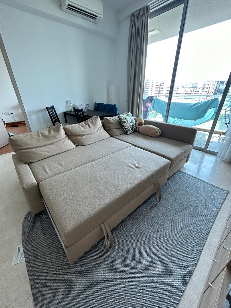 IKEA FRIHETEN Corner sofa bed w/ storage (2nd hand), Furniture & Home