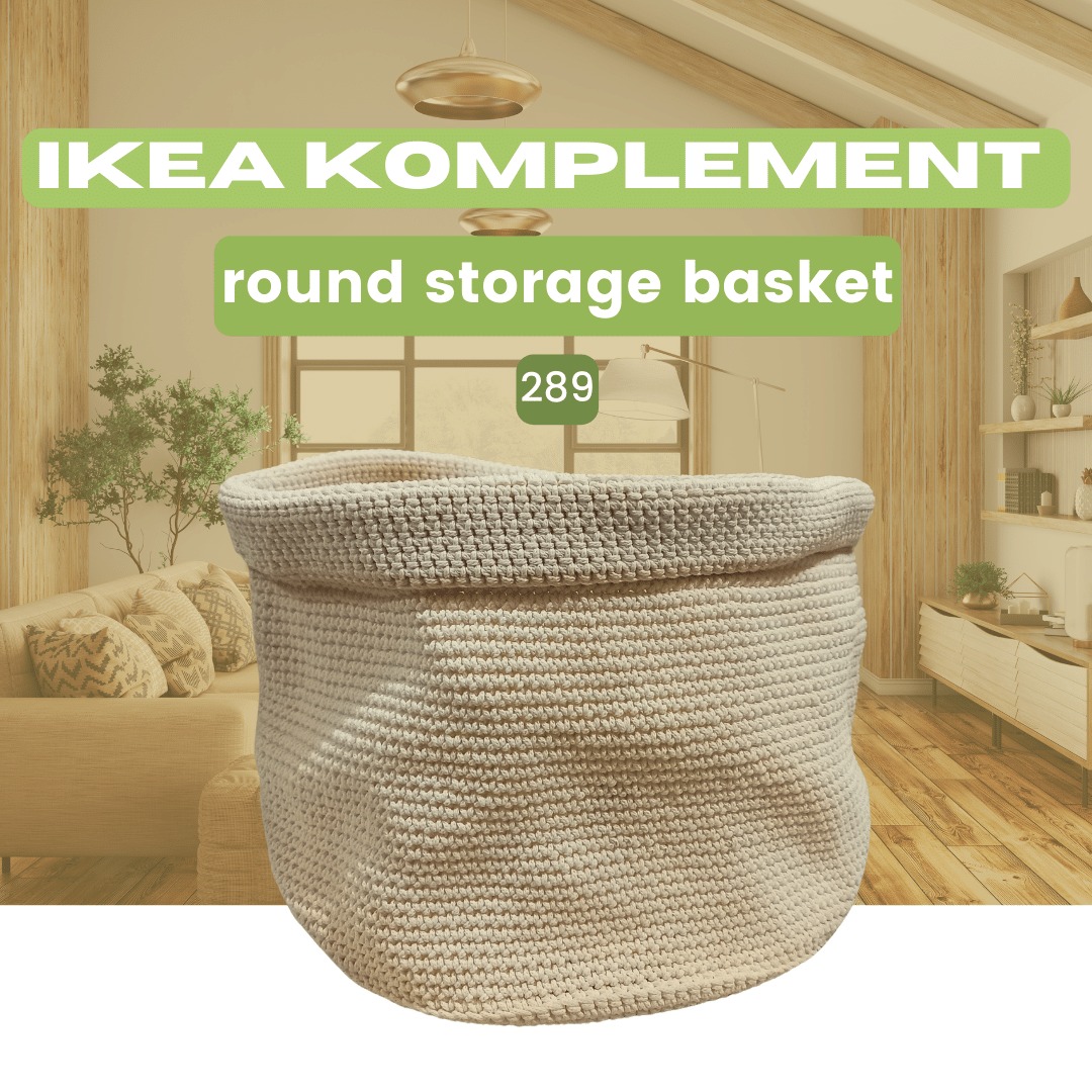 IKEA Komplement Round Storage Basket Organizer Woven Heavy Duty Hamper