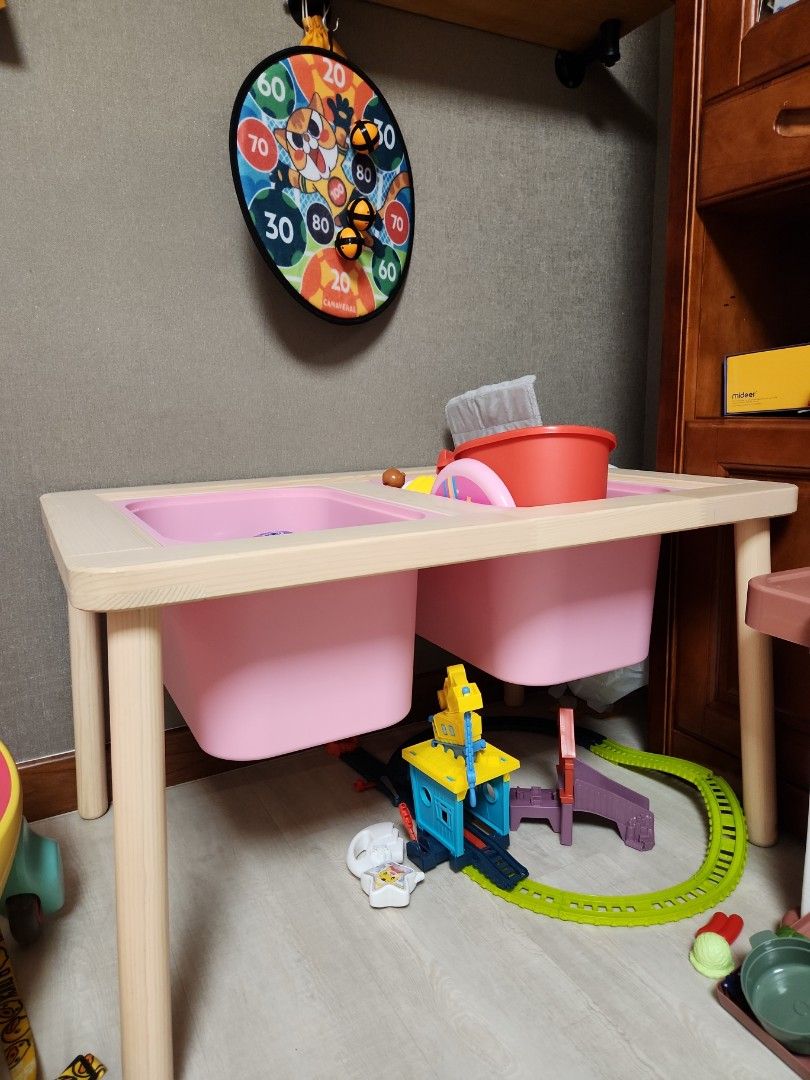 Ikea table with storage, Babies & Kids, Baby Nursery & Kids Furniture