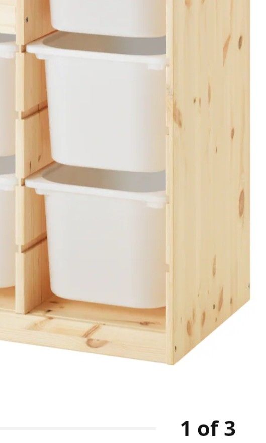 Ikea Trofast rack with 3 white basket, Furniture & Home Living