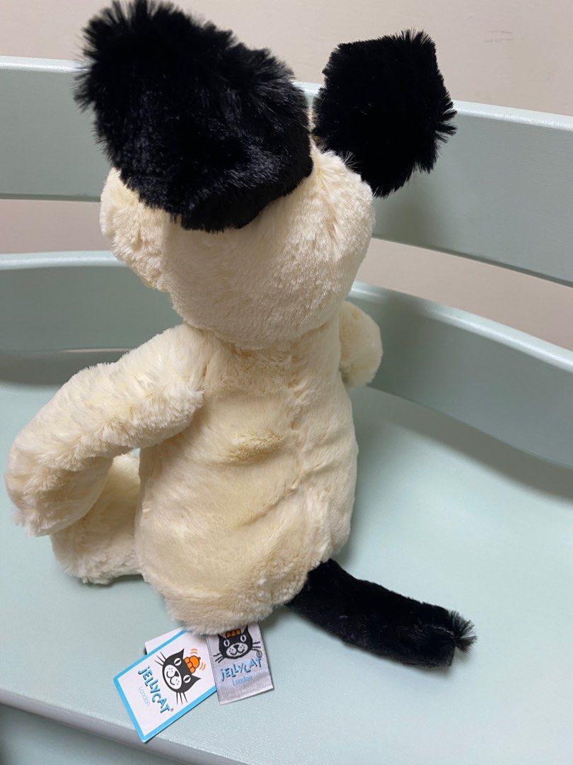 Jellycat 現貨在台 Bashful Black Cream Puppy黑白狗（31cm), 嬰兒及兒童, 嬰兒及兒童流行時尚在旋轉拍賣