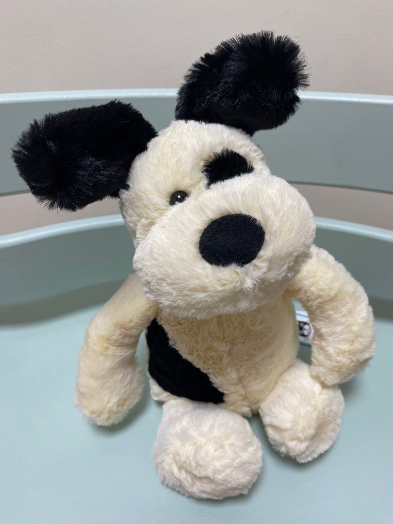 Jellycat 現貨在台 Bashful Black Cream Puppy黑白狗（31cm), 嬰兒及兒童, 嬰兒及兒童流行時尚在旋轉拍賣