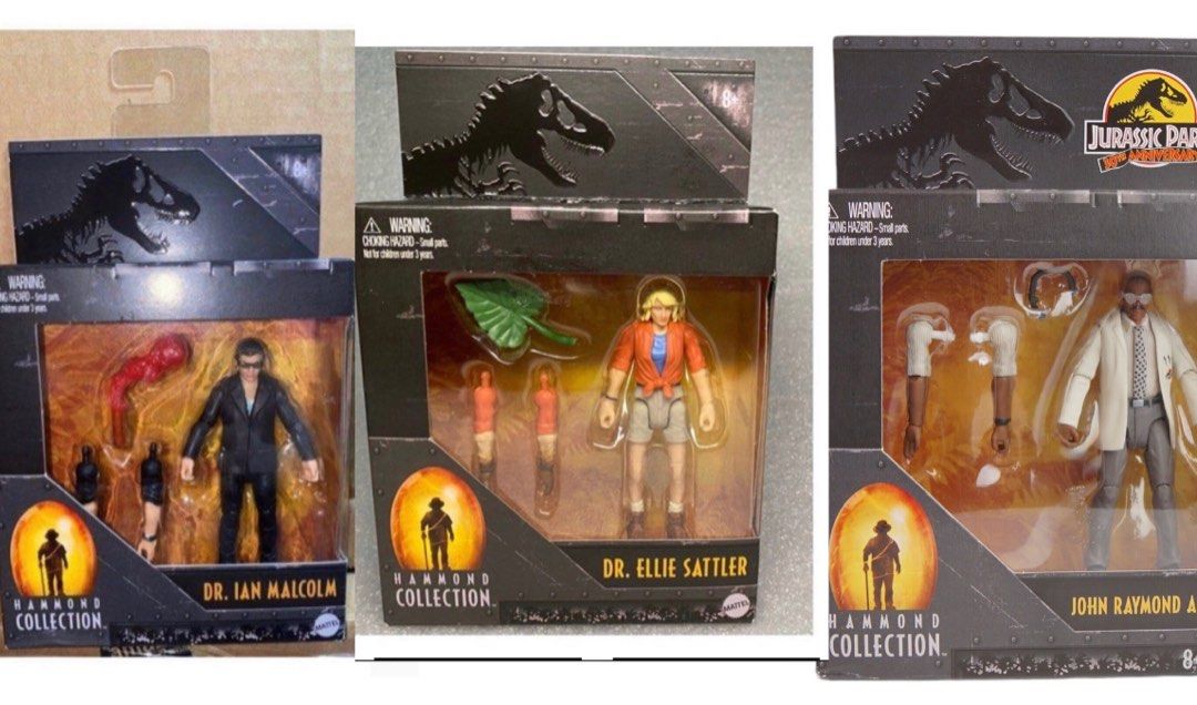 Jurassic park Hammond collection 3.75” figure John Raymond Arnold , Dr  Ellie Sattler, Dr Ian Malcolm. each at $35 . All 3 for $90