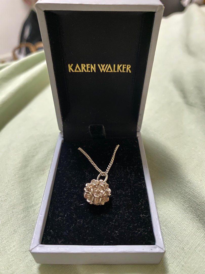 Karen Walker Small Flower Ball Pendant Silver Necklace KW