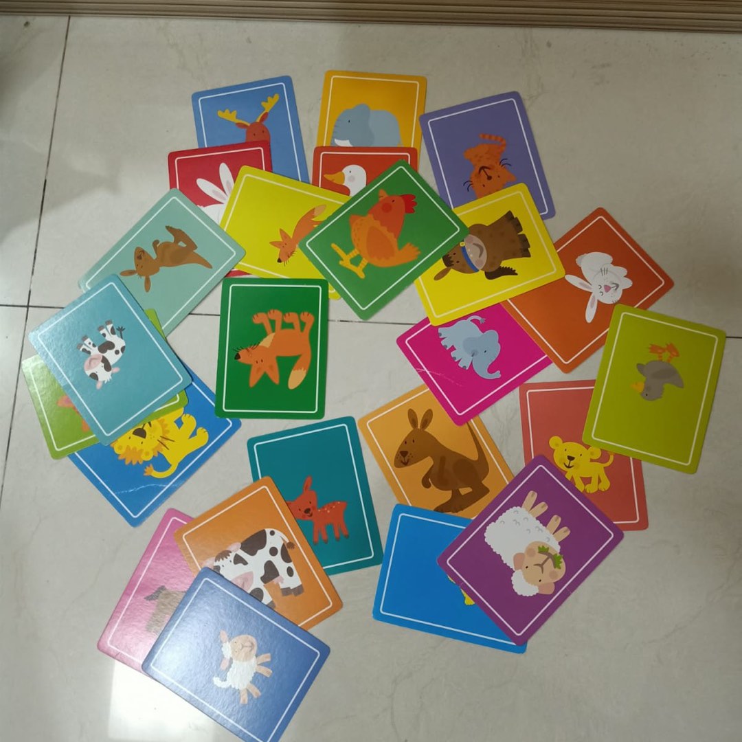 Kartu hewan/kartu puzzle/kartu besar kecil/kartu ELC/mainan edukasi 24