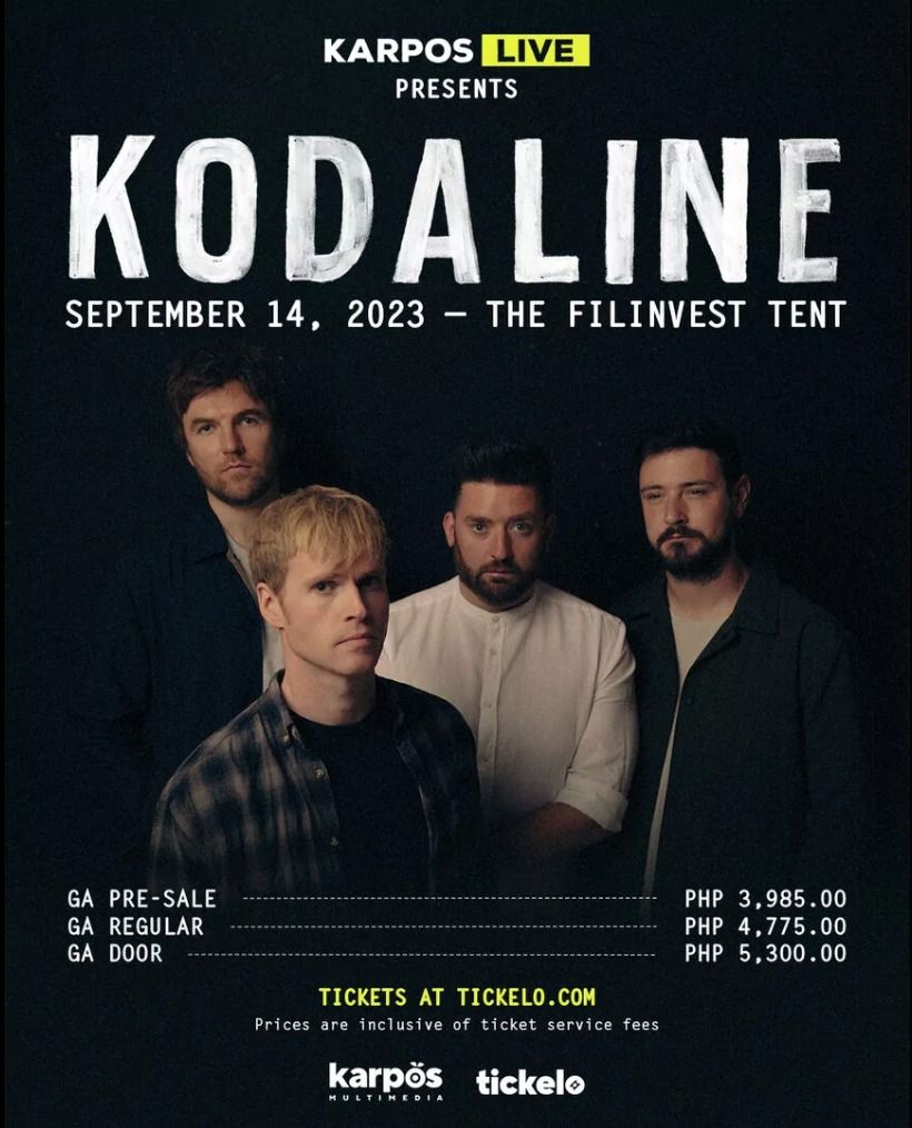 Kodaline Live in Manila Concert Tickets, Tickets & Vouchers, Event
