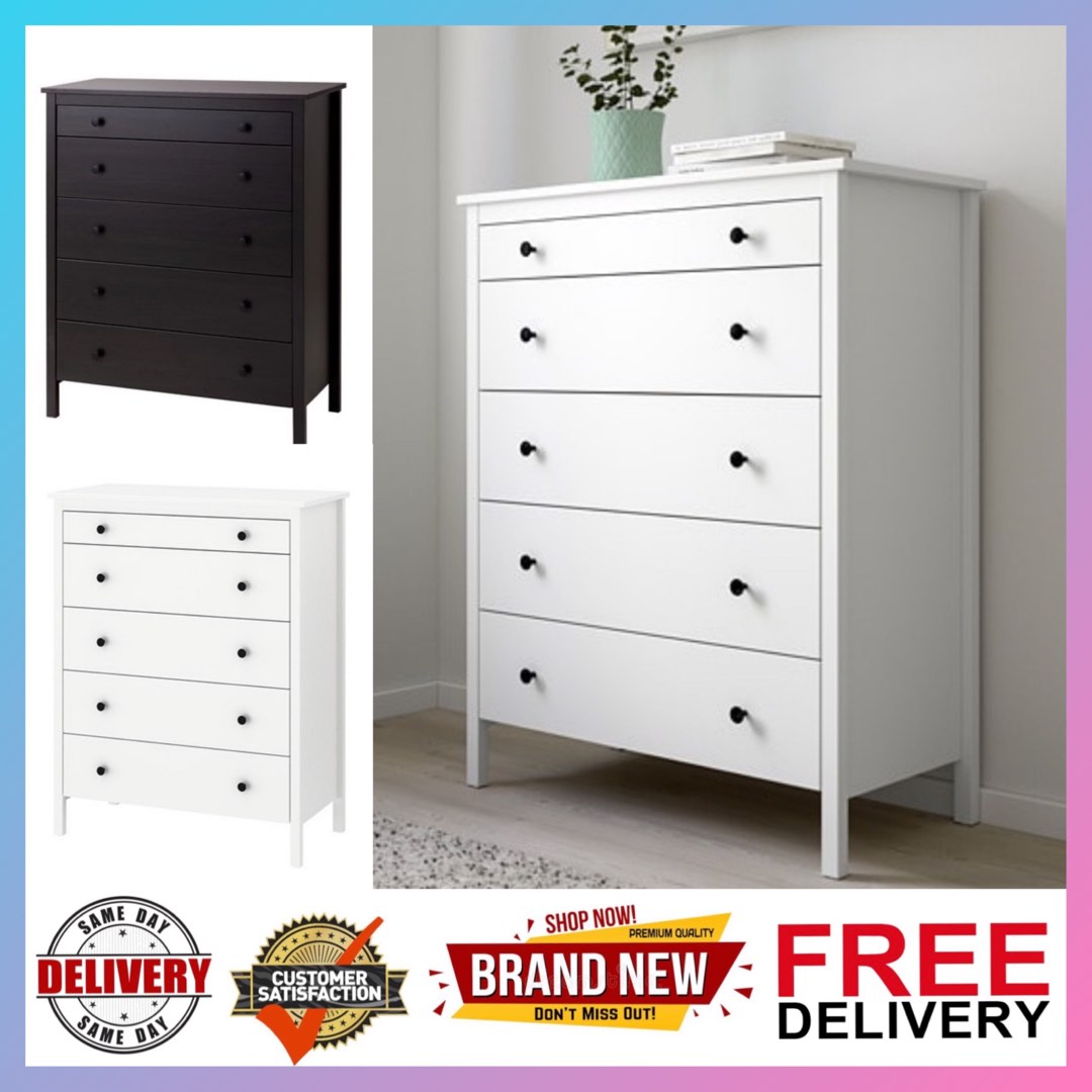 KOPPANG Chest of 5 drawers Blackbrown KOPPANG Chest of 5 drawers White