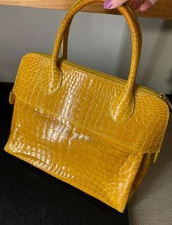 KWANPEN brown baby crocodile skin handbag with extending handle – Vintage  Carwen