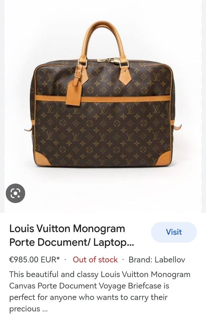Louis Vuitton Vintage Rare Monogram Canvas Men's Briefcase Laptop