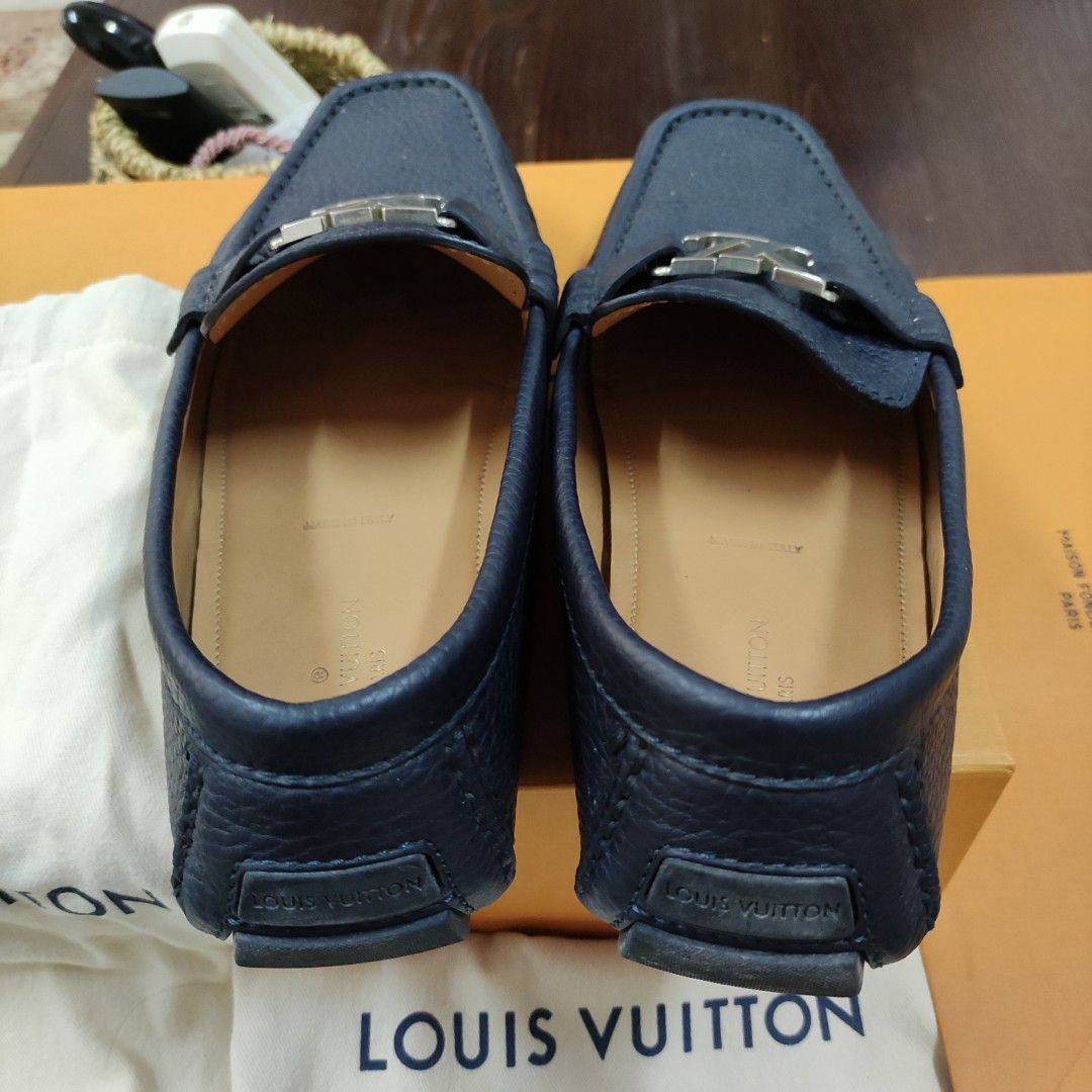 Louis Vuitton BLUE Monte Carlo TAIGA UK8.5 /US9.5 loafer shoes