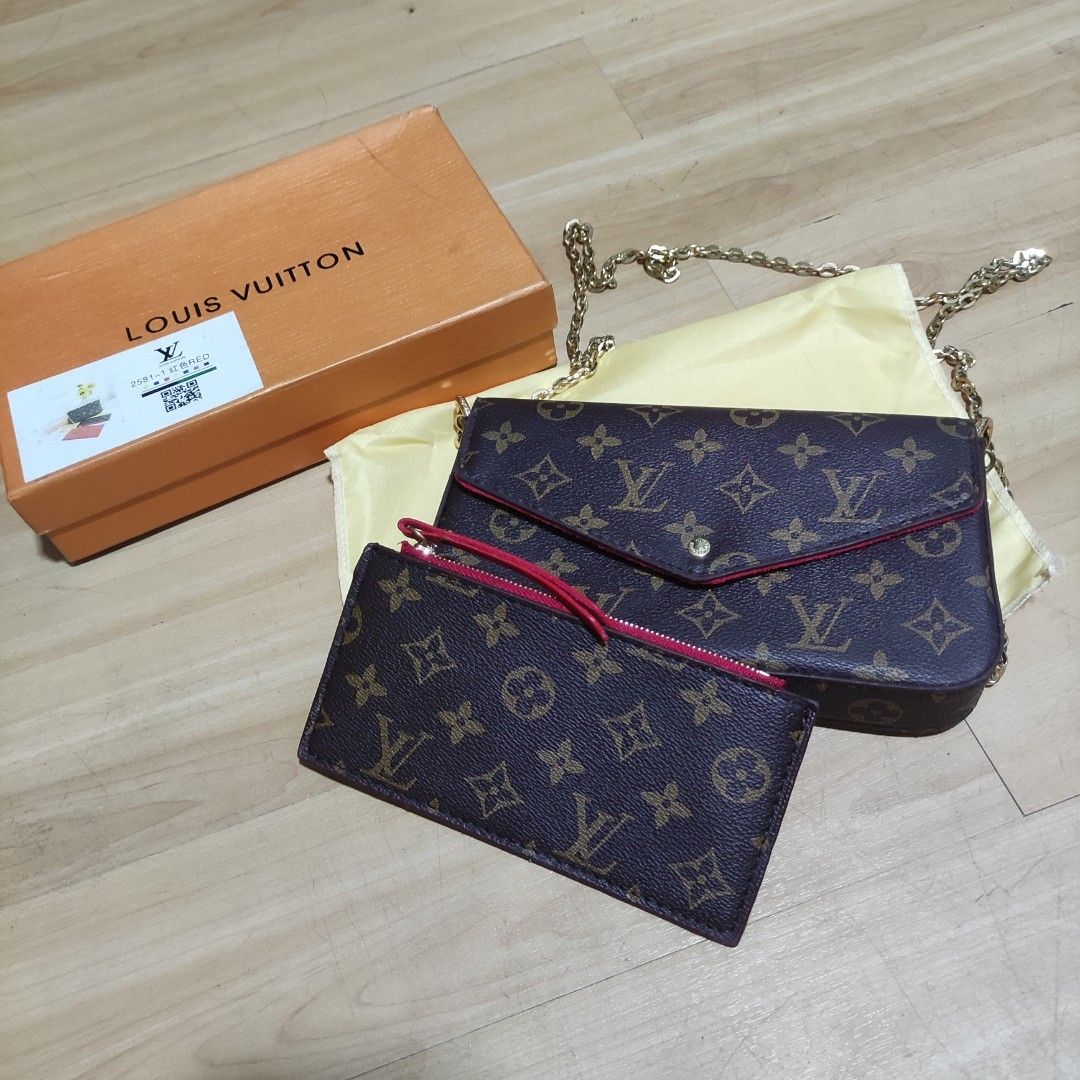 Authentic Louis Vuitton Monogram Pochette Lena Ring Fold Clutch bag rare