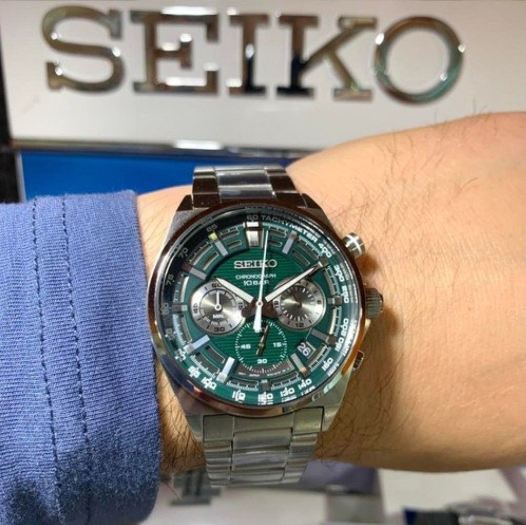 BOX Stainless Green gift Carousell SSB405 Fashion, Price*Seiko Chronograph Birthday IN on Accessories, seiko(BRAND Steel Watches birthday Men\'s & 1 NEW YEAR Dial WARRANTY), Men\'s Lowest WITH Watch ssb405 ssb405p1 ssb405p Watches