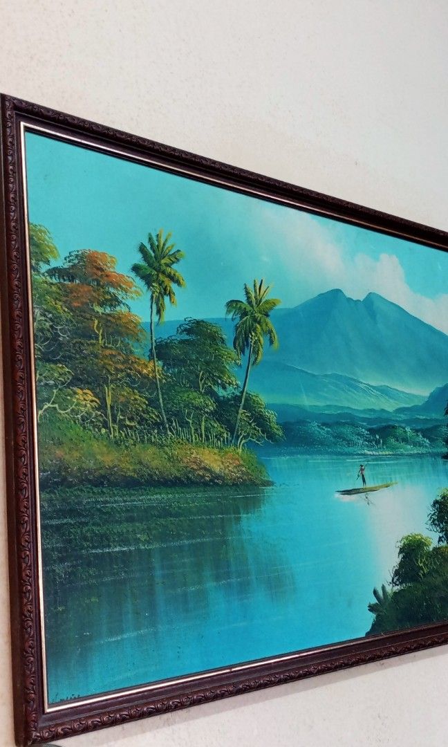 Lukisan suasana kampung, Hobbies & Toys, Stationery & Craft, Art