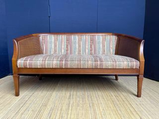 Maruni Sofa 53”L x 24”W  2 seater Solid wood Fabric seat Bulky foam In good condition