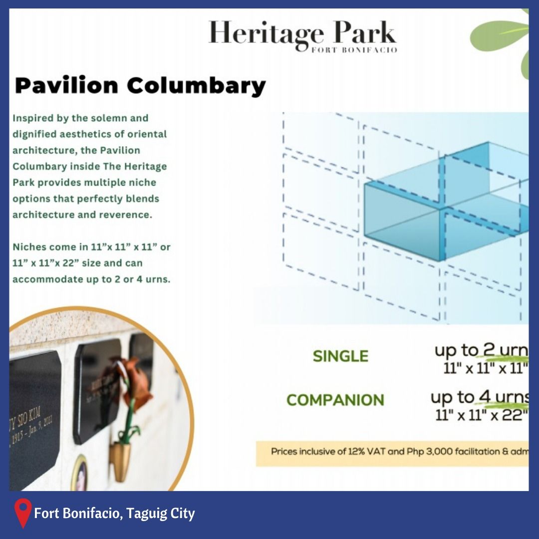MEM01 Heritage Park Fort Bonifacio Memorial Lot and Property For Sale