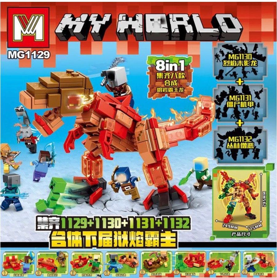 MG 1129 MY WORLD MINECRAFT MECH T REX 8IN1 MINIFIGURES Hobbies Toys Toys Games on Carousell