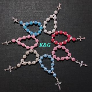 Mini Rosary Souvenirs Christening Baptismal Keychain