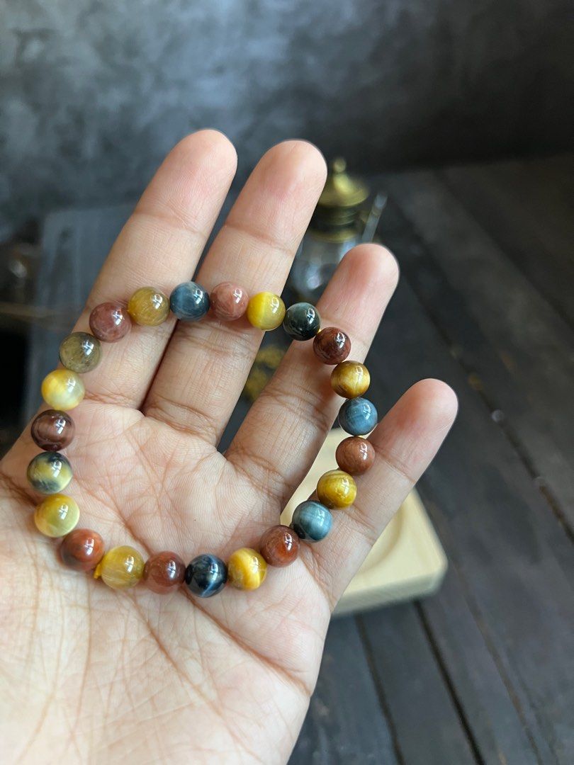 Mixed tiger top eye bracelet