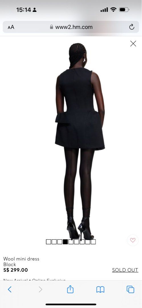Mugler H&M wool mini dress Size S 36 NEW, Women's Fashion, Dresses