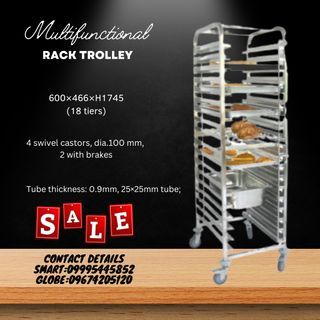 Multifunctional rack trolley Suitable for both GN 1/1 & 40×60 cm tray