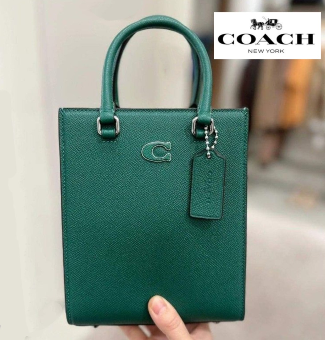 Coach green leather bag hotsell