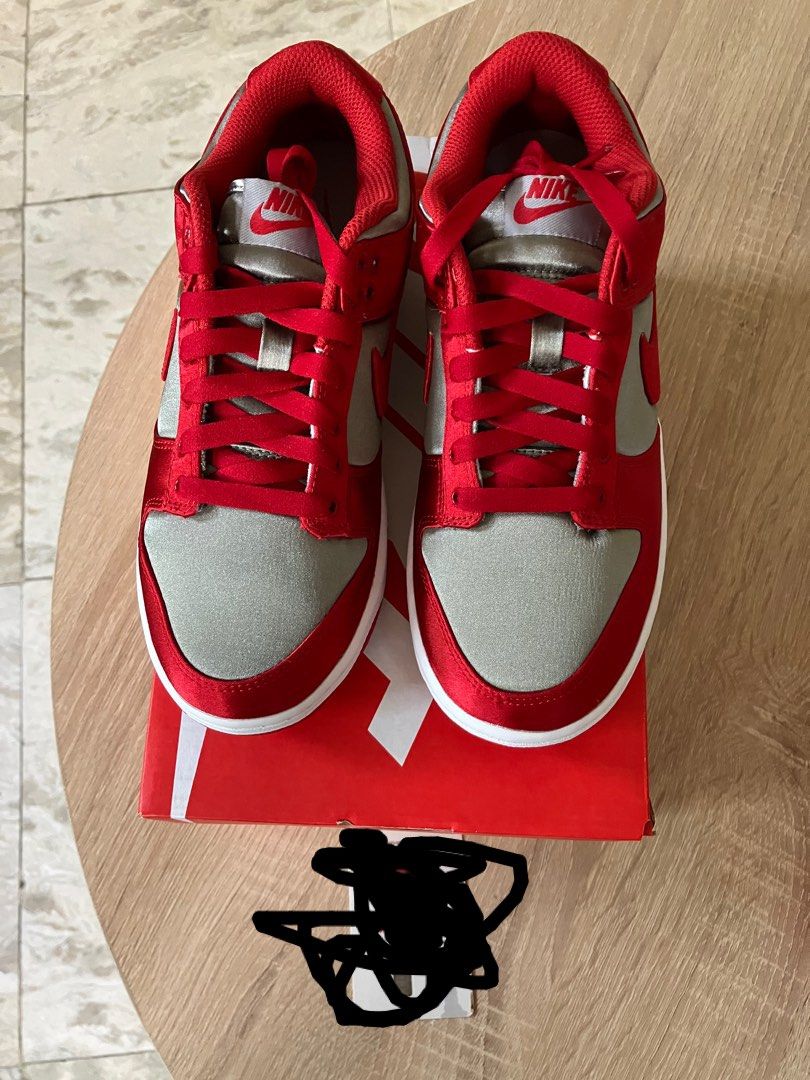 Nike Dunk Medium Grey Varsity Red Women s Fashion Footwear Sneakers on Carousell