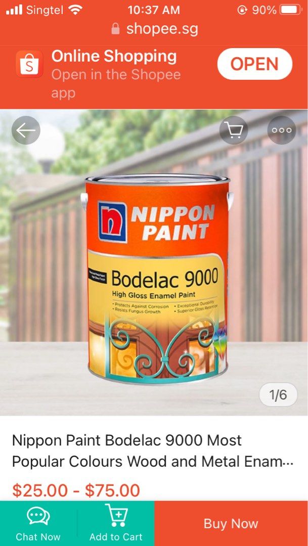 Nippon Paint Bodelac 9000 Creamy White 1 Litre, Furniture & Home Living, Home Decor, Other Home