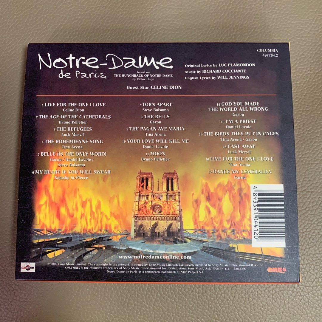 Notre-Dame De Paris musical CD鐘樓駝俠音樂劇原聲大碟, 興趣及遊戲