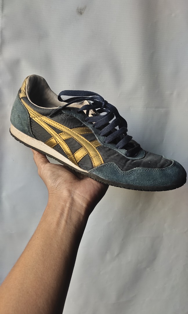 Onitsuka Tiger Serrano Navy/ Gold size 41.5 insole 26cm on Carousell