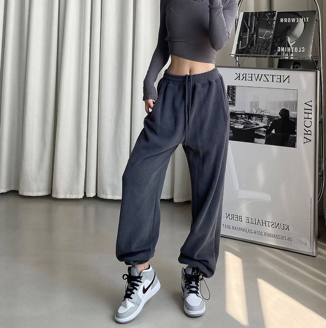 Womens Oversized Grey Joggers.