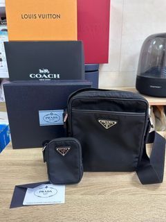 💯 Authentic Prada Saffiano Travel leather clutch pouch men, Luxury, Bags &  Wallets on Carousell