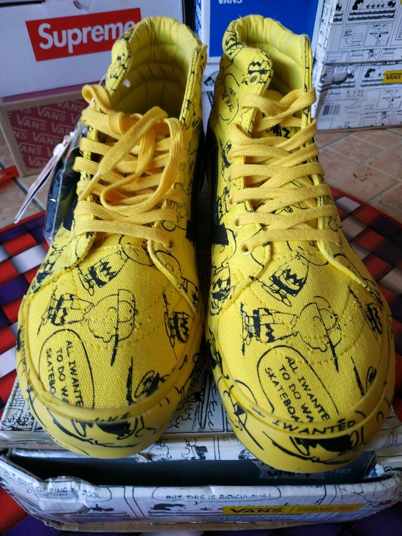 Sepatu Vans Vans Yellow Snoopy Preloved Sepatu Vans Sk8 Peanuts