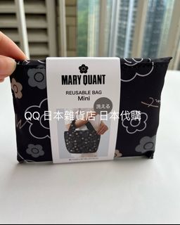 (QQ) 購自日本 日版 Mary Quant 黑色底花花手挽袋 環保袋 tote bag😍64195421618691110