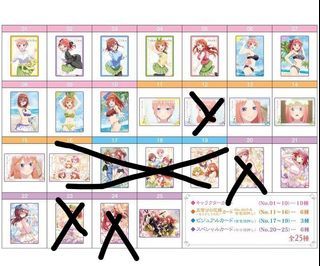 quintessential quintuplets wafer cards