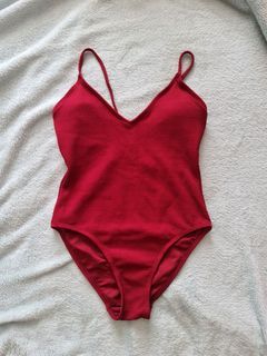 Red Maroon One Piece Swimsuit