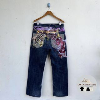 Road Dawgs Japan Embroid Koi Fish Denim Pants